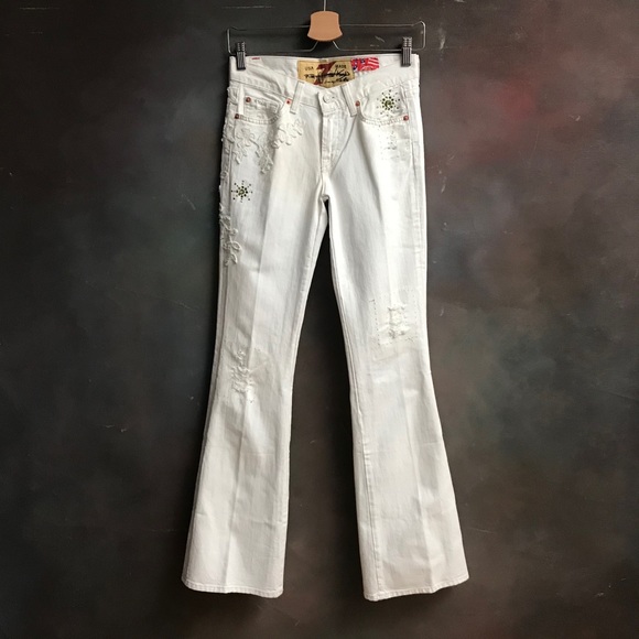 7 For All Mankind Denim - 7FAM Jeans Boot Leg Flare Rhinestones